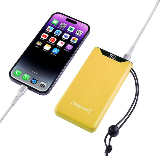 Intenso F10000 Power Bank 10000mAh 20W cu Port USB-A și Port USB-C Quick Charge 3.0 Galben