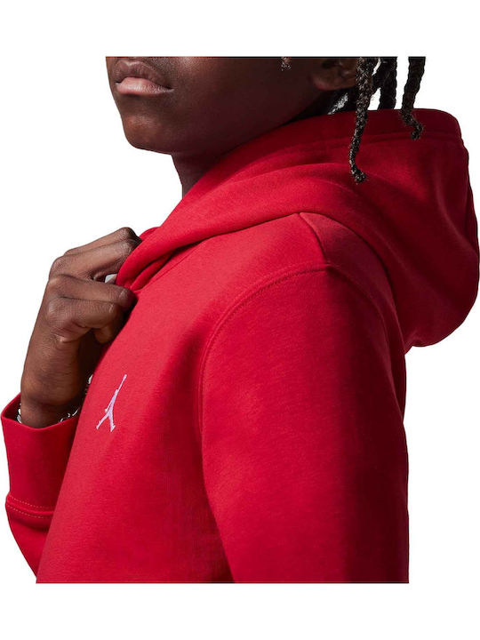 Fleece Kids Sweatshirt with Hood and Pockets Red