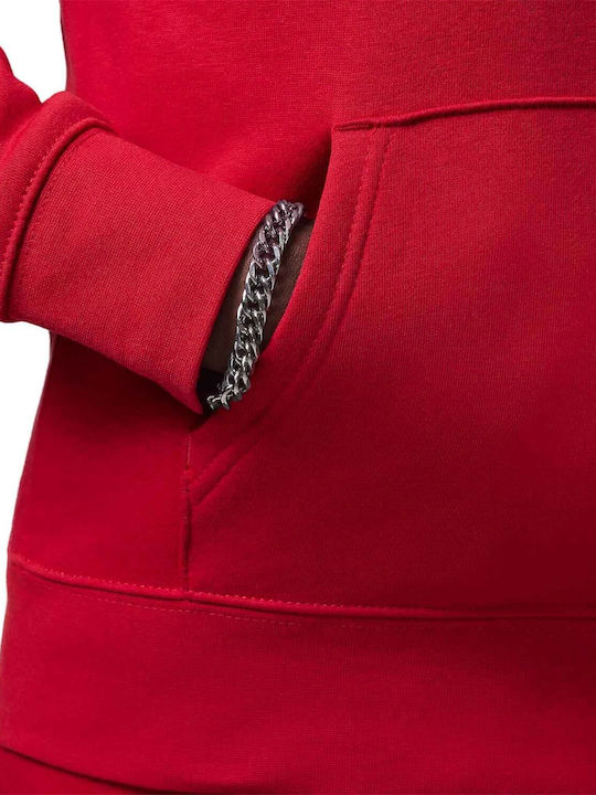 Fleece Kids Sweatshirt with Hood and Pockets Red