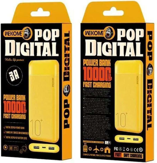 WK WP-01 Power Bank 10000mAh 12W Κίτρινο