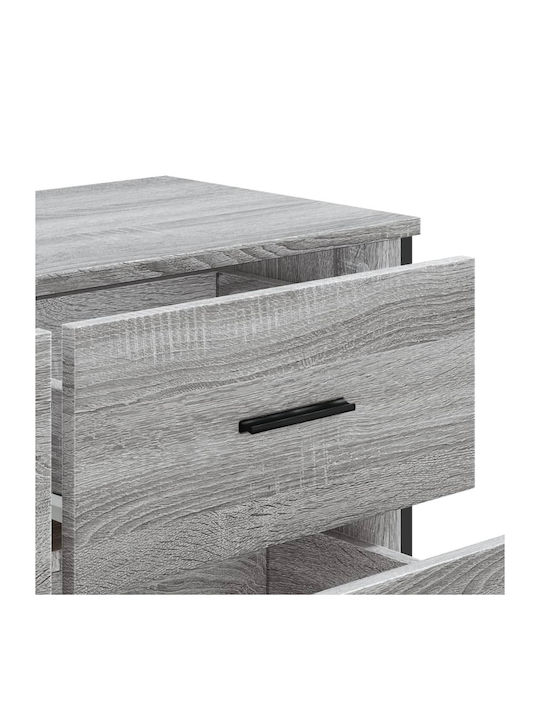 Wooden Chest of Drawers with 6 Drawers Grey Sonoma 91x35.5x74.5cm