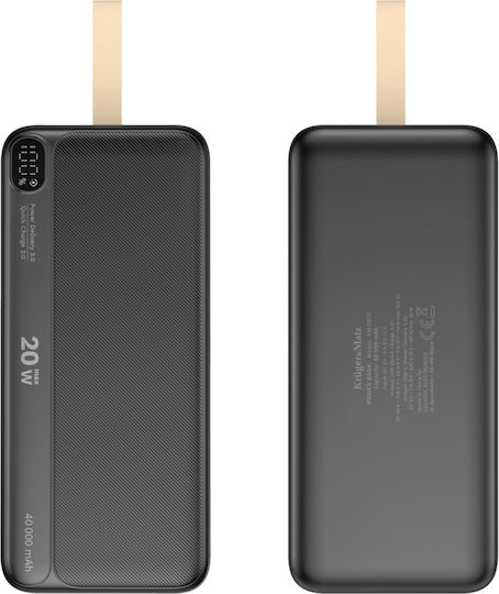 Kruger & Matz Power Bank 40000mAh Power Delivery / Quick Charge Μαύρο