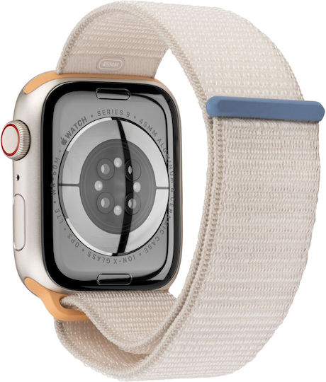 Apple Смарт часовник Series 9 Cellular Алуминий 45 мм Водоустойчив с eSIM и Пулсомер (Starlight със Starlight Sport Loop - M/L)