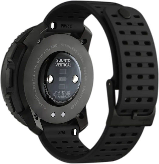 Suunto Vertical Solar Stainless Steel 49mm Waterproof Smartwatch with Heart Rate Monitor (Black)