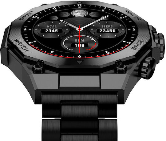 Ksix Titanium Rezistent la apă Smartwatch (Negru)