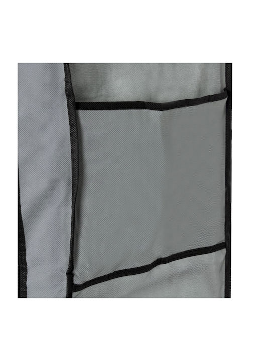 Modernhome Fabric Wardrobe with Zipper and Shelves in Gray Color 58x28x161cm