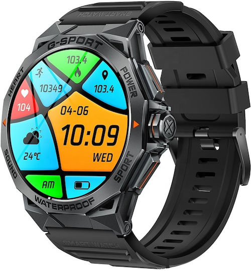 Microwear K62 Smartwatch with Heart Rate Monitor (Black)