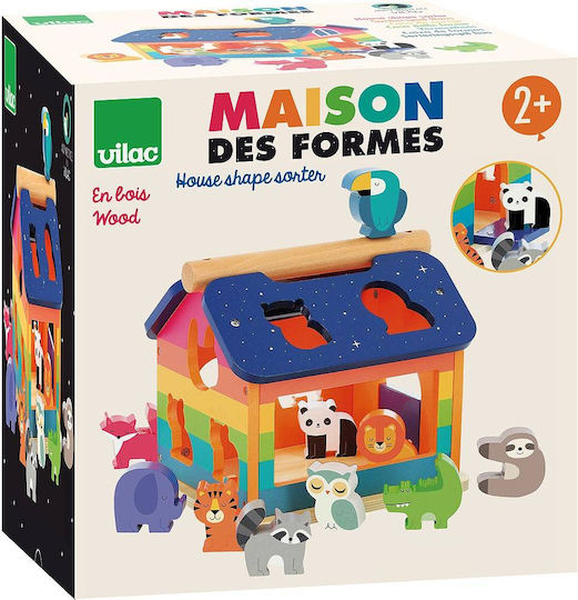 Vilac Formensortierspiel Rainbow Shape Sorting House aus Holz für 24++ Monate