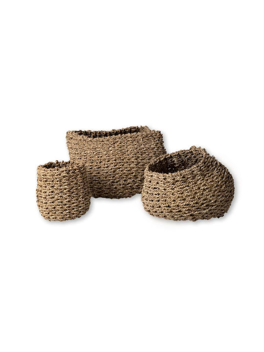 Decorative Basket Wicker Brown S Line