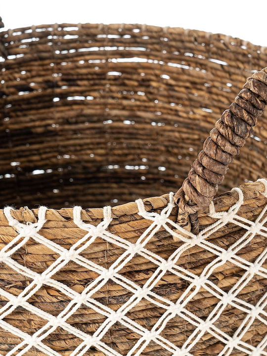 Coș decorativ Wicker cu mânere Beige S Line