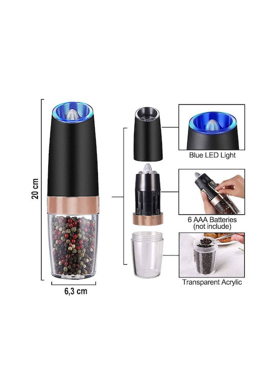KING Hoff Electric Set Spice Mills made of Plastic in Black Color 2pcs