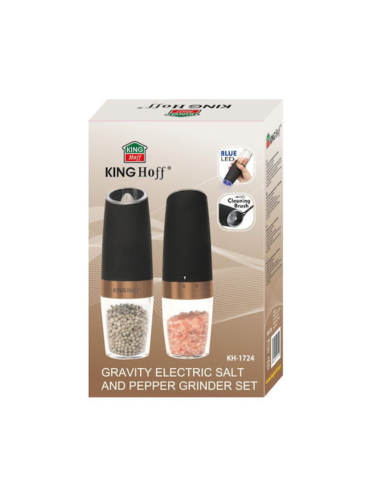 KING Hoff Electric Set Spice Mills made of Plastic in Black Color 2pcs