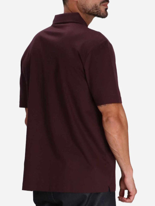 Hugo Boss Bluza Bărbătească cu Mânecă Scurtă Polo BORDO