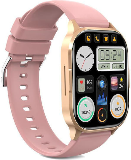 XO J10 Smartwatch με Παλμογράφο (Ροζ)