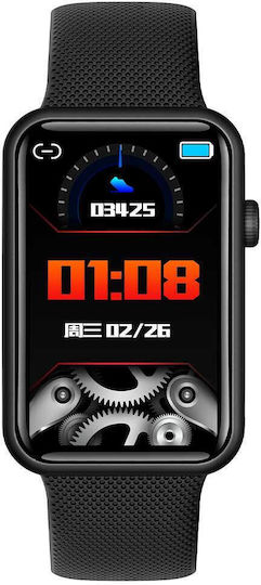 Lamtech LAM113508 Aluminium Smartwatch με Παλμογράφο (Μαύρο)