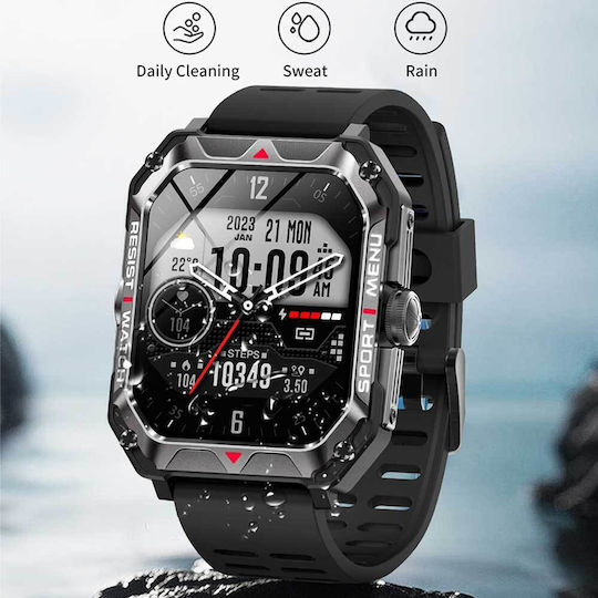 Lamtech LAM113485 47mm Smartwatch με Παλμογράφο (Μαύρο)