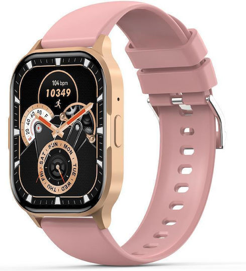 XO J10 Smartwatch με Παλμογράφο (Ροζ)