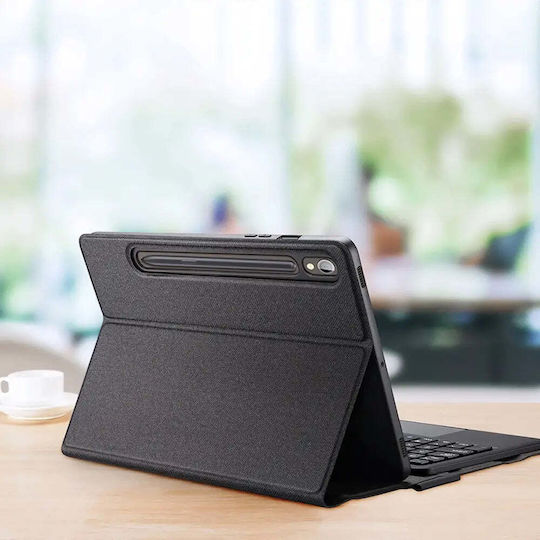 Dux Ducis Flip Cover cu Tastatură în Engleză SUA Negra (Galaxy Tab S9 / Galaxy Tab S9 FE / Galaxy Tab S10 FE / Galaxy Tab S10 Lite) 034497