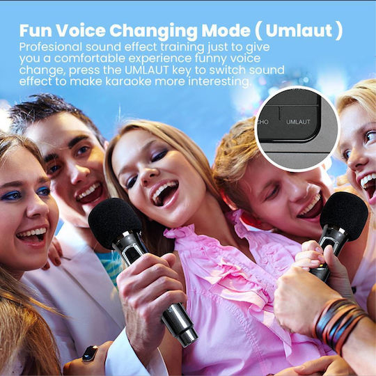 Sonic Gear Karaoke-Lautsprecher mit Kabellosen Mikrofonen und Lichteffekten AX-PRO1200-HD Schwarz