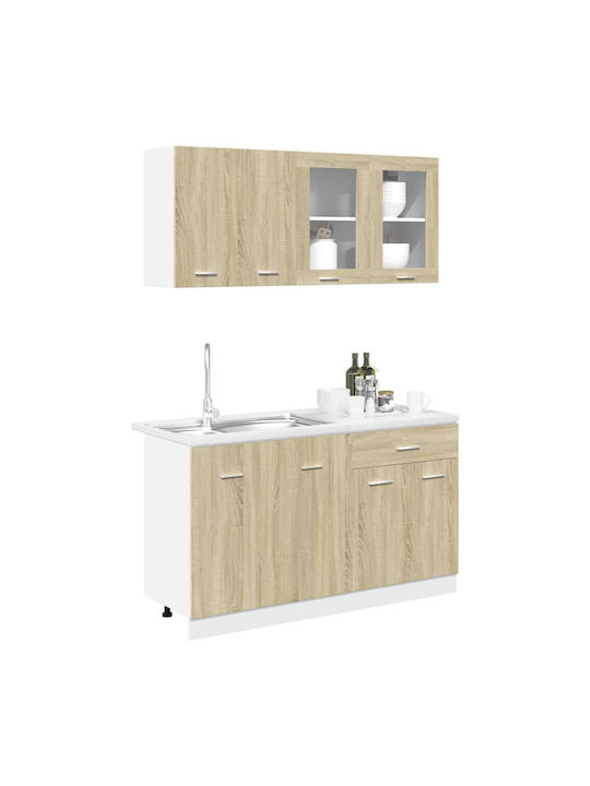 Set Hängeschränke & Bodenschränke Küche Coffee 140x46x141.5cm