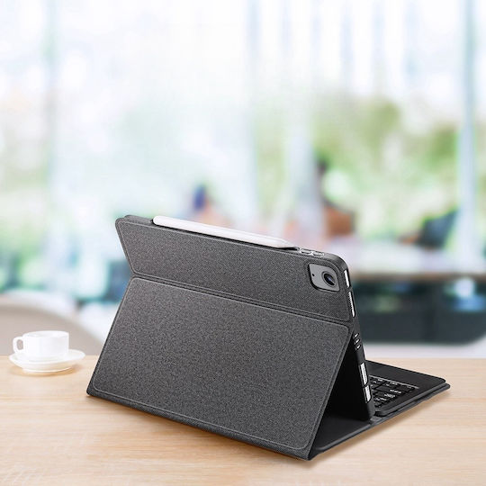 Dux Ducis Touchpad Flip Cover με Πληκτρολόγιο στα Αγγλικά US Μαύρη (iPad Air 2020/2022)