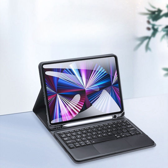 Dux Ducis Touchpad Flip Cover με Πληκτρολόγιο στα Αγγλικά US Μαύρη (iPad Air 2020/2022)