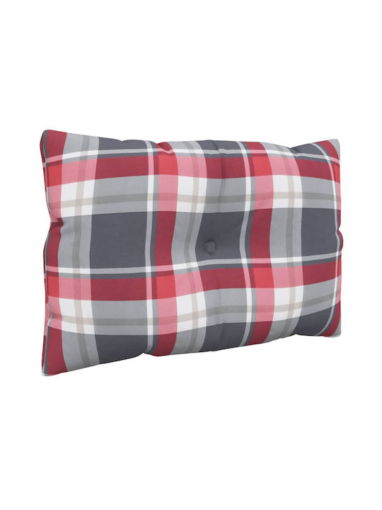 vidaXL Waterproof Bench Cushion for Pallet with Backrest Grey Checkered 3 Pieces