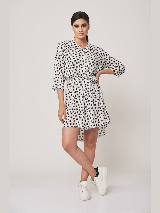 Zirgon Shirt Dress Dress White