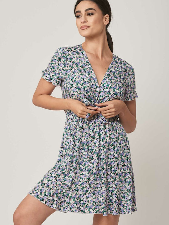 Kleid mit Rüschen Druck