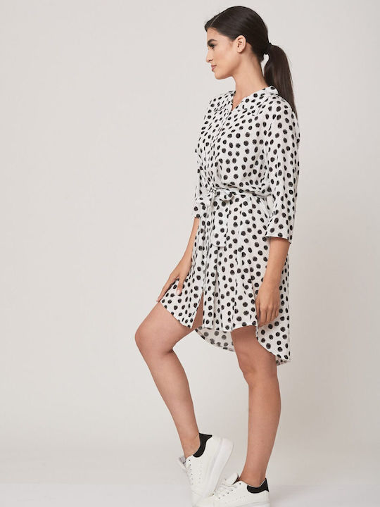 Rochie-Cămașă Mini Albă