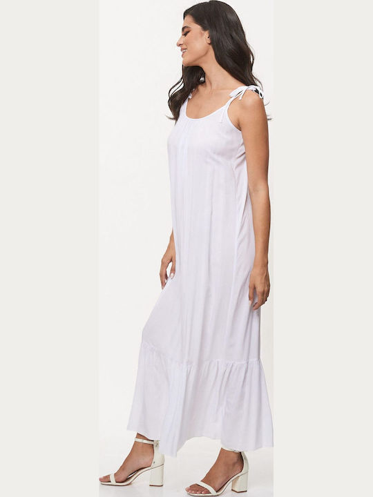 Sommer Maxi Damenkleid für Hochzeit - Taufe Weiß