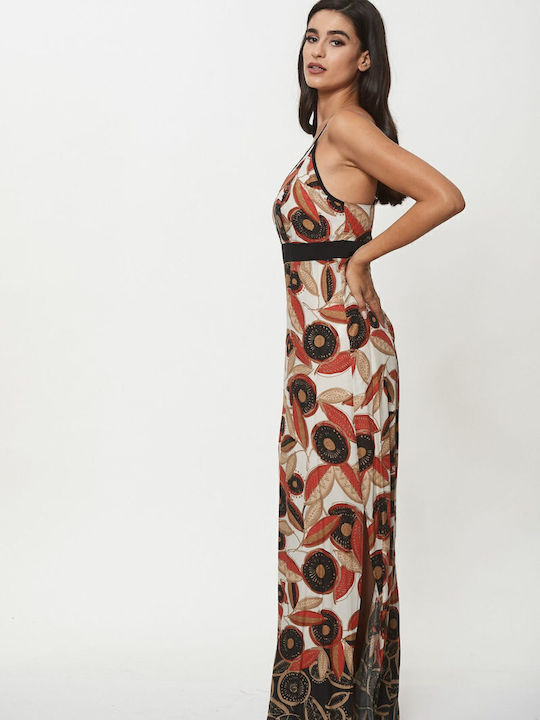 Maxi Dress for Wedding - Christening Multicolour Black
