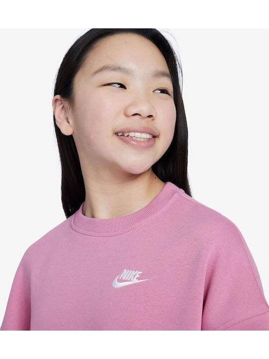 Fleece Παιδικό Φούτερ Ροζ Sportswear Club