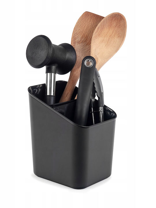 Kadax Suport De Scurgere Pentru Tacâmuri Din Plastic Negru 14x11x16cm