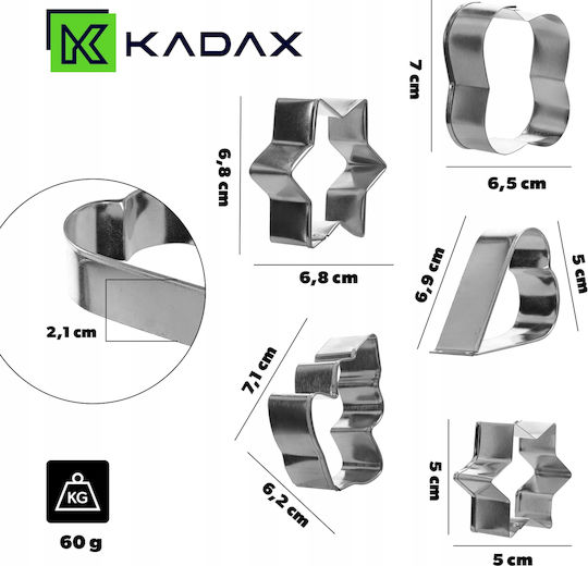 Kadax Κουπ Πατ Μεταλλικά 5τμχ 5903699430408