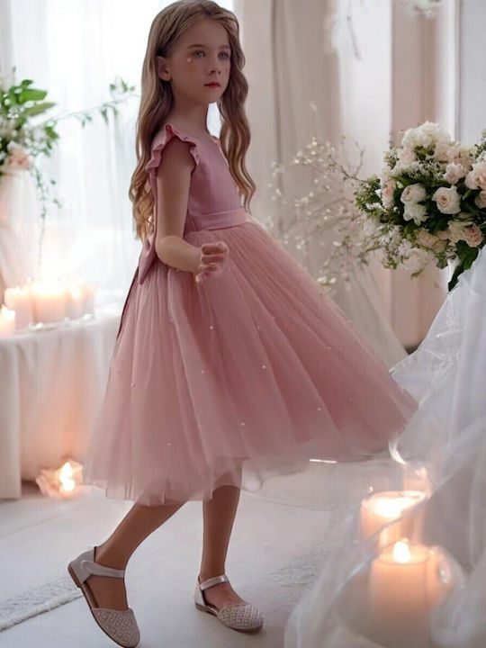 Children's Dress Sleeveless Tulle Dusty Pink
