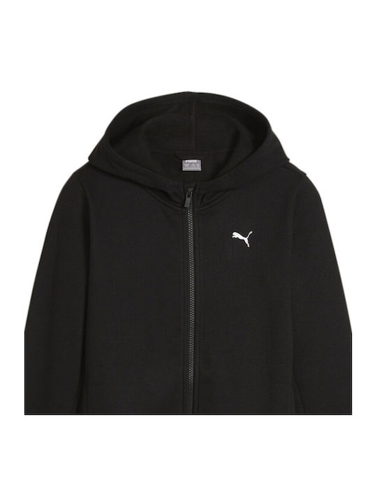 Puma Kinder-Strickjacke mit Kapuze Schwarz