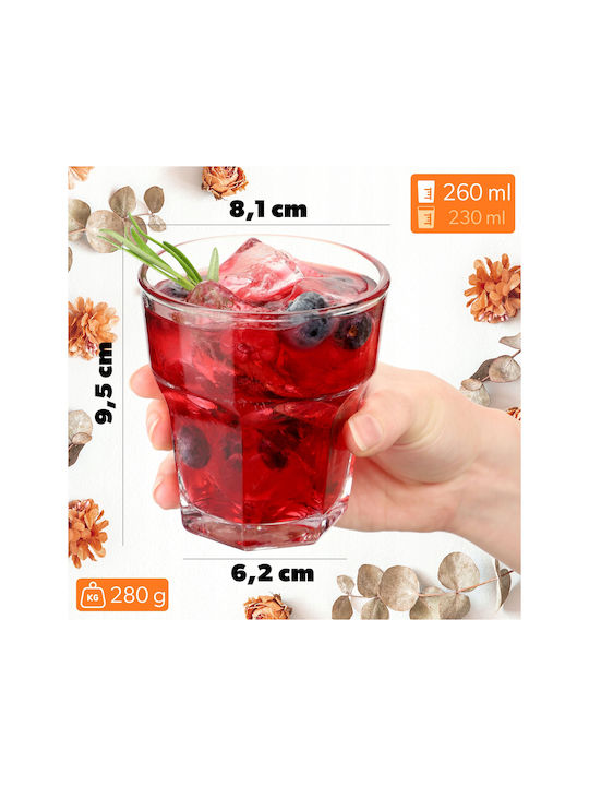 Kadax Set Gläser Kaffee/Freddo / Wasser aus Glas 230ml 4Stück