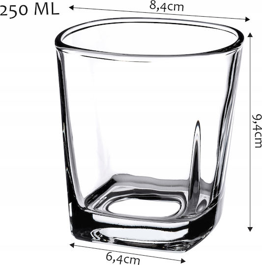 Kadax Set Glasses for Water Whiskey and Cocktail 250ml 12 Pieces