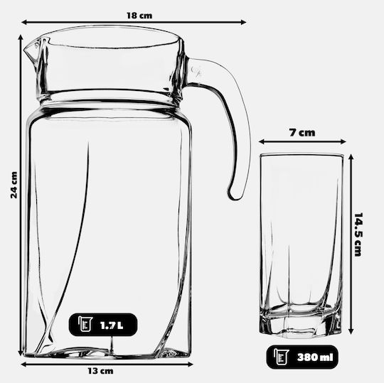 Kadax Ποτήρι Νερού Γυάλινο 380ml