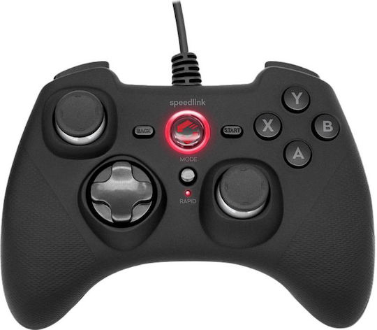 SpeedLink Rait Ενσύρματο Gamepad για PC / PS3 / Switch Μαύρο