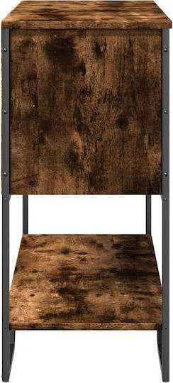 Console Table Wood & Metal Smoked Oak, Brown L100xW35xH74.5cm