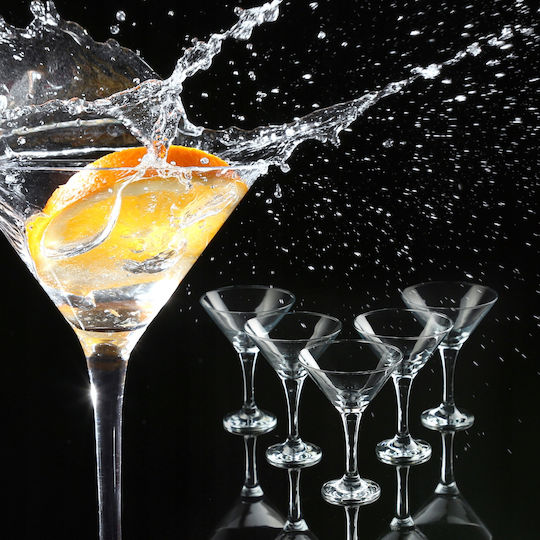Kadax Set Pahare Martini / Cocktail Cu Picior Din Sticlă 175ml 6 Bucăți