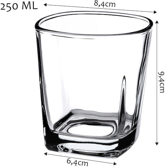 Kadax Set Brillen Wasser Martini Cocktail Glas 250ml 6 Stück