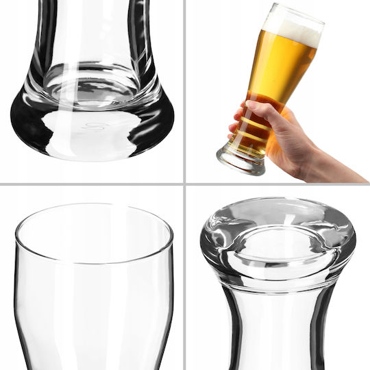 Kadax Set Gläser Bier, μπίρας / Wasser aus Glas 665ml 6Stück