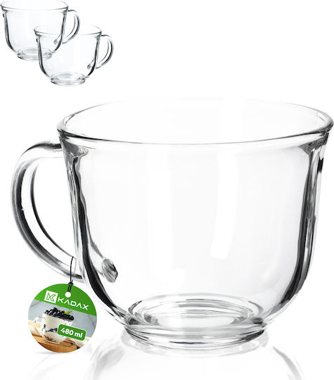 Kadax Set of Glasses Coffee/Freddo made of Glass 480ml 2pcs