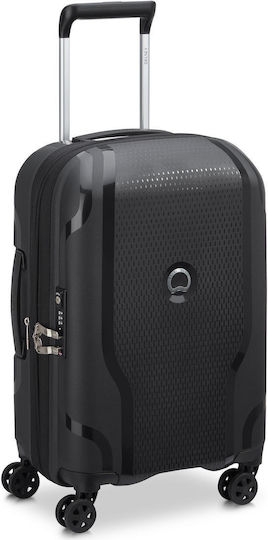 Delsey Expandable Cabin Travel Suitcase Black with 4 Wheels Height 55cm