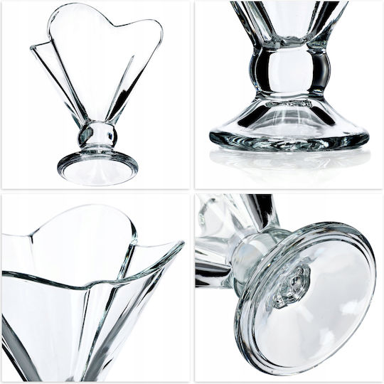 Kadax Bol de Servire pentru Înghețată Rotund Sticlă Transparent 6buc