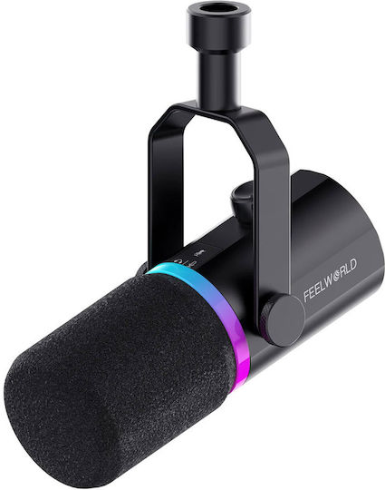 FeelWorld PM1 RGB Δυναμικό Mikrofon XLR / USB Tischplatte für Gesang