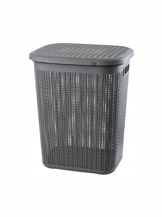 Kadax Coș De Rufe Din Plastic 50L Cu Capac Gri